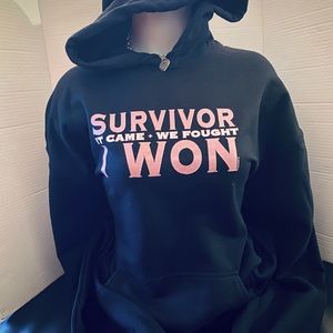 Large- SURVIVOR/ I WON BREAST CANCER Hoodie